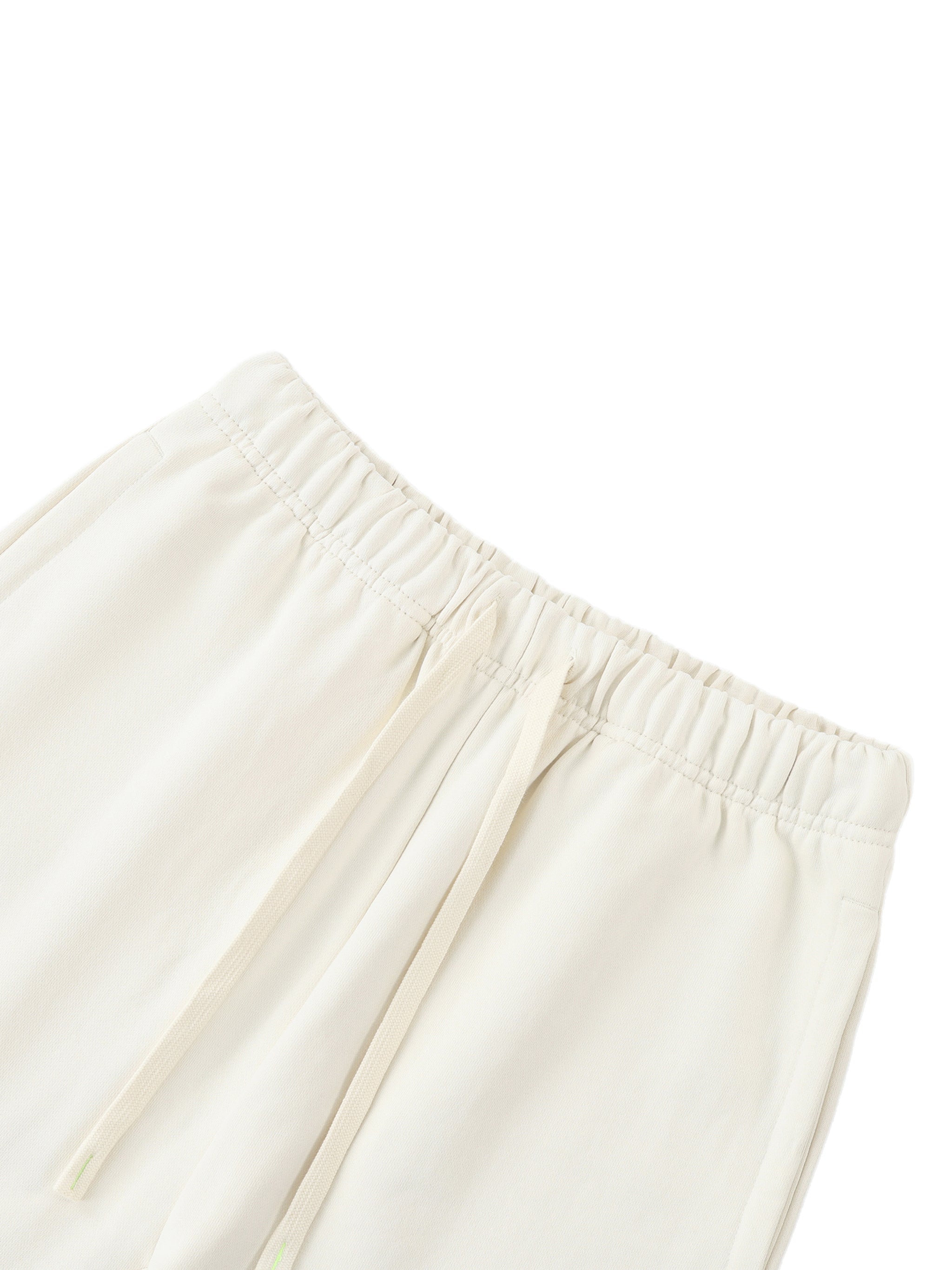 Essential heavyweight cotton sweatpants in cream with elastic waistband and drawstring