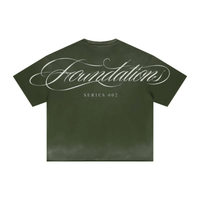 Wolvyn Apparel ‘Foundations 002’ 280GSM Men's Double Yarn Vintage Spray Washed Boxy T-Shirt - Wolvyn Apparel