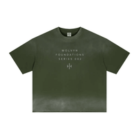 Wolvyn Apparel ‘Foundations 002’ 280GSM Men's Double Yarn Vintage Spray Washed Boxy T-Shirt - Wolvyn Apparel