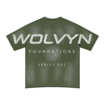 Wolvyn Apparel ‘Foundations 002’ 285GSM Unisex Ripped Raw-Edge Monkey-Wash PP Spray T-shirt - Wolvyn Apparel