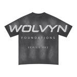Wolvyn Apparel ‘Foundations 002’ 285GSM Unisex Ripped Raw-Edge Monkey-Wash PP Spray T-shirt - Wolvyn Apparel