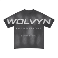 Wolvyn Apparel ‘Foundations 002’ 285GSM Unisex Ripped Raw-Edge Monkey-Wash PP Spray T-shirt - Wolvyn Apparel