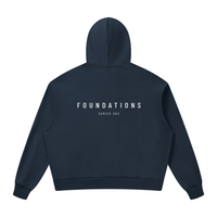 Wolvyn Apparel ‘Foundations 002’ Unisex Drop Shoulder Full Zip Hoodie - Wolvyn Apparel