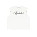Wolvyn Apparel ‘Foundations Script’ Distressed Grommet Eyelet Tank Top - Wolvyn Apparel