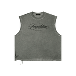 Wolvyn Apparel ‘Foundations Script’ Distressed Grommet Eyelet Tank Top - Wolvyn Apparel