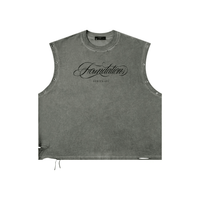 Wolvyn Apparel ‘Foundations Script’ Distressed Grommet Eyelet Tank Top - Wolvyn Apparel
