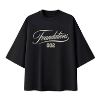 Wolvyn Apparel ‘Foundations Script’ Oversized Drop Shoulder T-Shirt - Wolvyn Apparel