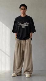 Wolvyn Apparel ‘Foundations Script’ Oversized Drop Shoulder T-Shirt - Wolvyn Apparel