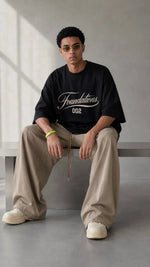 Wolvyn Apparel ‘Foundations Script’ Oversized Drop Shoulder T-Shirt - Wolvyn Apparel
