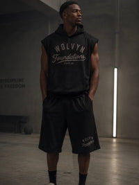 Wolvyn Apparel ‘Foundations Series 001’ Unisex Panel Mesh Sleeveless Hoodie - Wolvyn Apparel