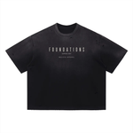 Wolvyn Apparel ‘Foundations Stone’ Vintage Washed Distressed Boxy Oversized T-Shirt - Wolvyn Apparel