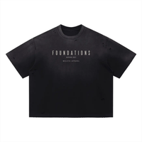 Wolvyn Apparel ‘Foundations Stone’ Vintage Washed Distressed Boxy Oversized T-Shirt - Wolvyn Apparel