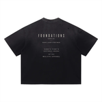 Wolvyn Apparel ‘Foundations Stone’ Vintage Washed Distressed Boxy Oversized T-Shirt - Wolvyn Apparel