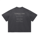Wolvyn Apparel ‘Foundations Stone’ Vintage Washed Distressed Boxy Oversized T-Shirt - Wolvyn Apparel