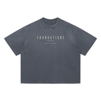 Wolvyn Apparel ‘Foundations Stone’ Vintage Washed Distressed Boxy Oversized T-Shirt - Wolvyn Apparel