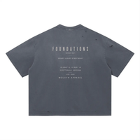 Wolvyn Apparel ‘Foundations Stone’ Vintage Washed Distressed Boxy Oversized T-Shirt - Wolvyn Apparel