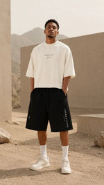 Wolvyn Apparel ‘Foundations’ Unisex Loose Raw Edge Shorts - Wolvyn Apparel