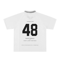 Wolvyn Apparel ‘Foundations’ (White) Striped V-Neck Soccer Jersey - Wolvyn Apparel