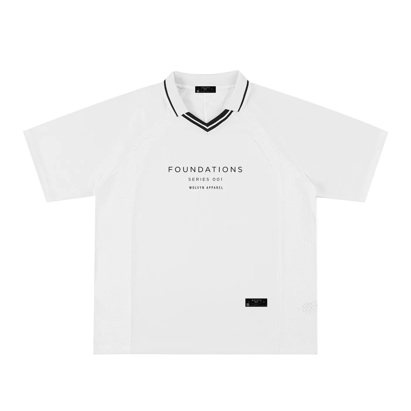 Wolvyn Apparel ‘Foundations’ (White) Striped V-Neck Soccer Jersey - Wolvyn Apparel
