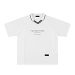 Wolvyn Apparel ‘Foundations’ (White) Striped V-Neck Soccer Jersey - Wolvyn Apparel