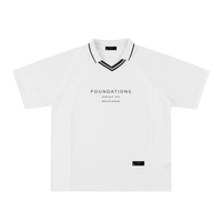 Wolvyn Apparel ‘Foundations’ (White) Striped V-Neck Soccer Jersey - Wolvyn Apparel