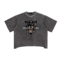 Wolvyn Apparel. Foundations World Tour’ Raw Edge Snow Washed Boxy T-Shirt - Wolvyn Apparel