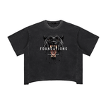 Wolvyn Apparel. Foundations World Tour’ Raw Edge Snow Washed Boxy T-Shirt - Wolvyn Apparel