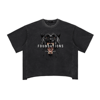 Wolvyn Apparel. Foundations World Tour’ Raw Edge Snow Washed Boxy T-Shirt - Wolvyn Apparel
