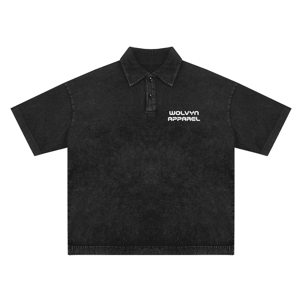 Wolvyn Apparel Heavyweight Snow Washed Polo T-Shirt