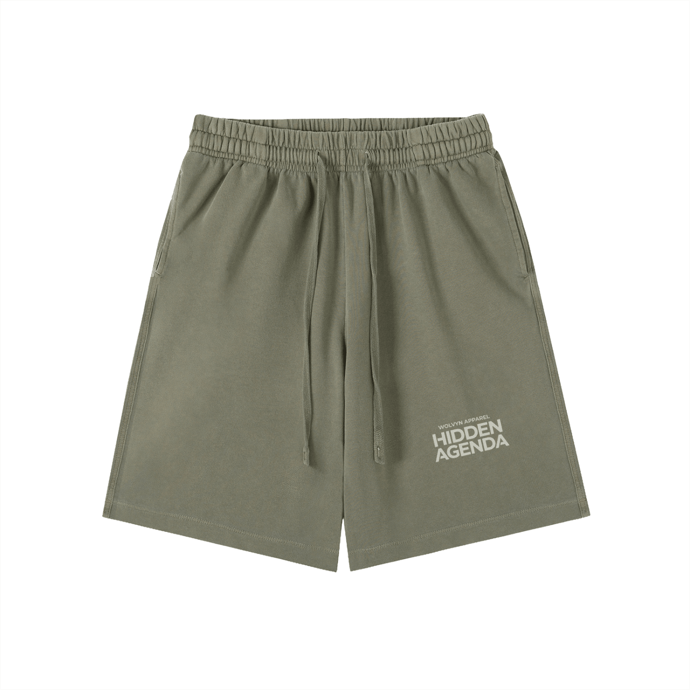 Wolvyn Apparel "Hidden Agenda" Vintage Wash Cotton Shorts - Wolvyn Apparel