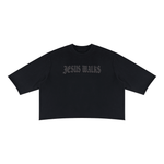 Wolvyn Apparel ‘Jesus Walks’ Unisex Mineral Wash Raw Hem Boxy T-Shirt - Wolvyn Apparel