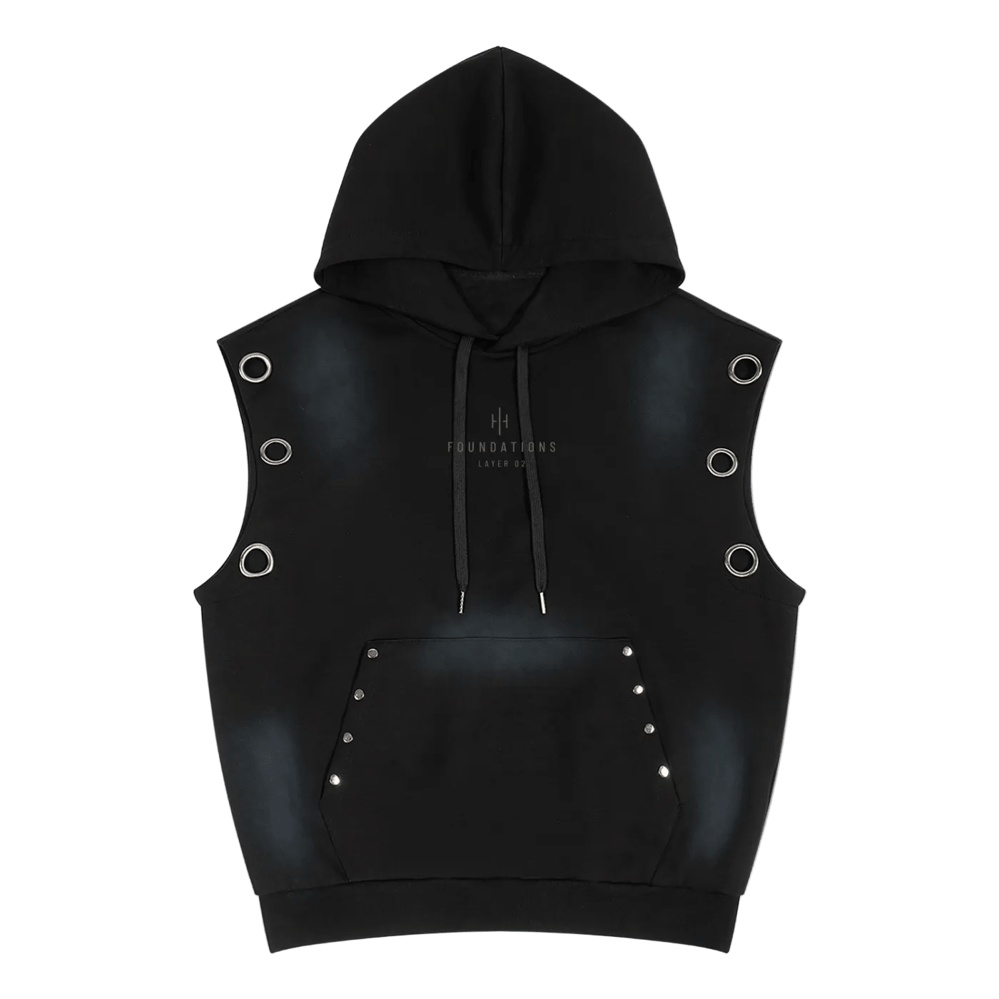 Wolvyn Apparel ‘Layers 002’ Unisex Vintage Wash Sun Fade Sleeveless Hoodie - Wolvyn Apparel