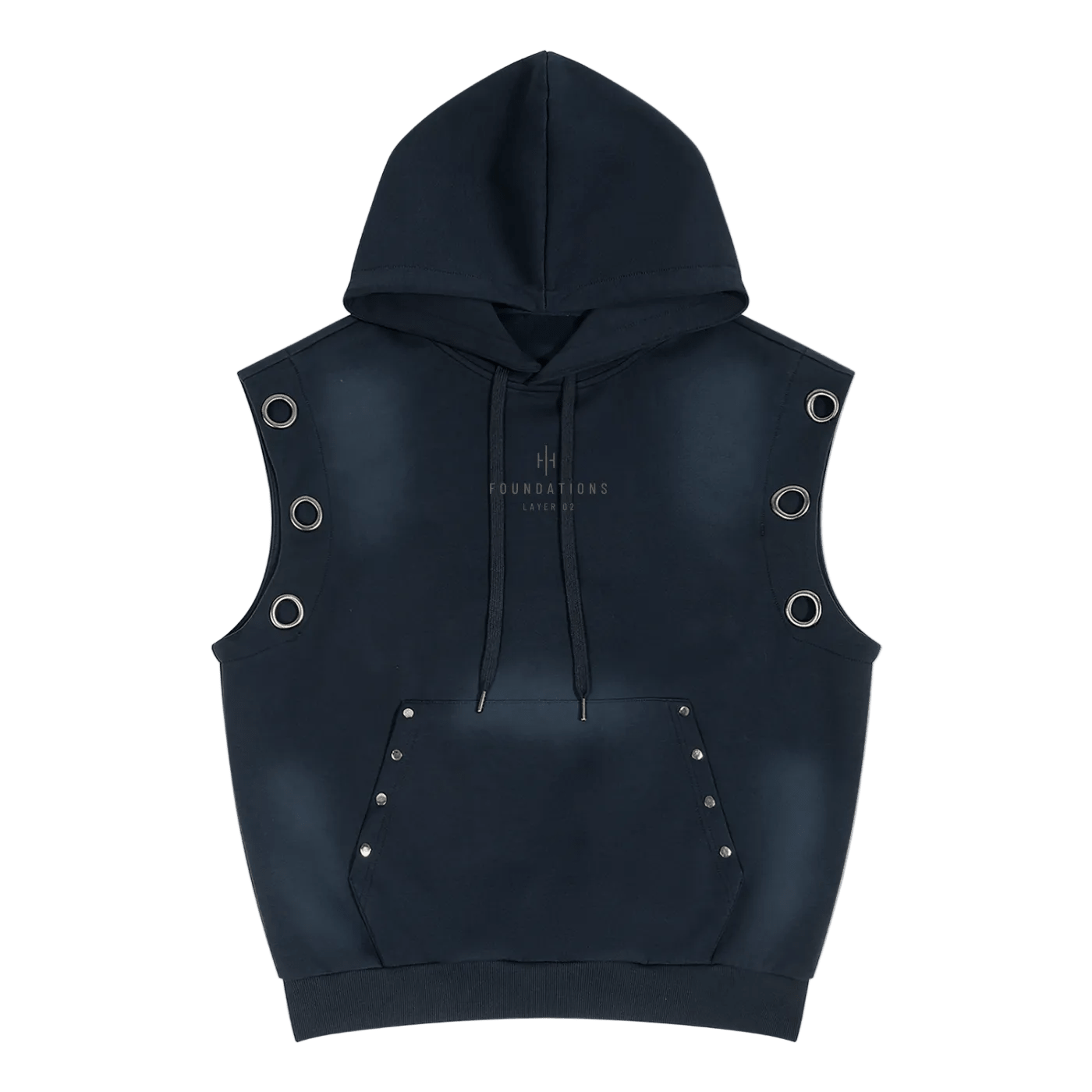 Wolvyn Apparel ‘Layers 002’ Unisex Vintage Wash Sun Fade Sleeveless Hoodie - Wolvyn Apparel