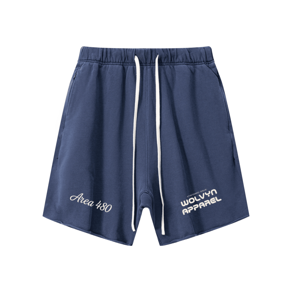 Wolvyn Apparel "Manifesto" 410GSM Unisex Distressed Vintage - Wash Raw - Hem Shorts - Wolvyn Apparel