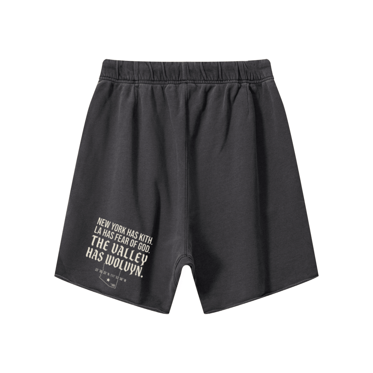Wolvyn Apparel "Manifesto" 410GSM Unisex Distressed Vintage - Wash Raw - Hem Shorts - Wolvyn Apparel