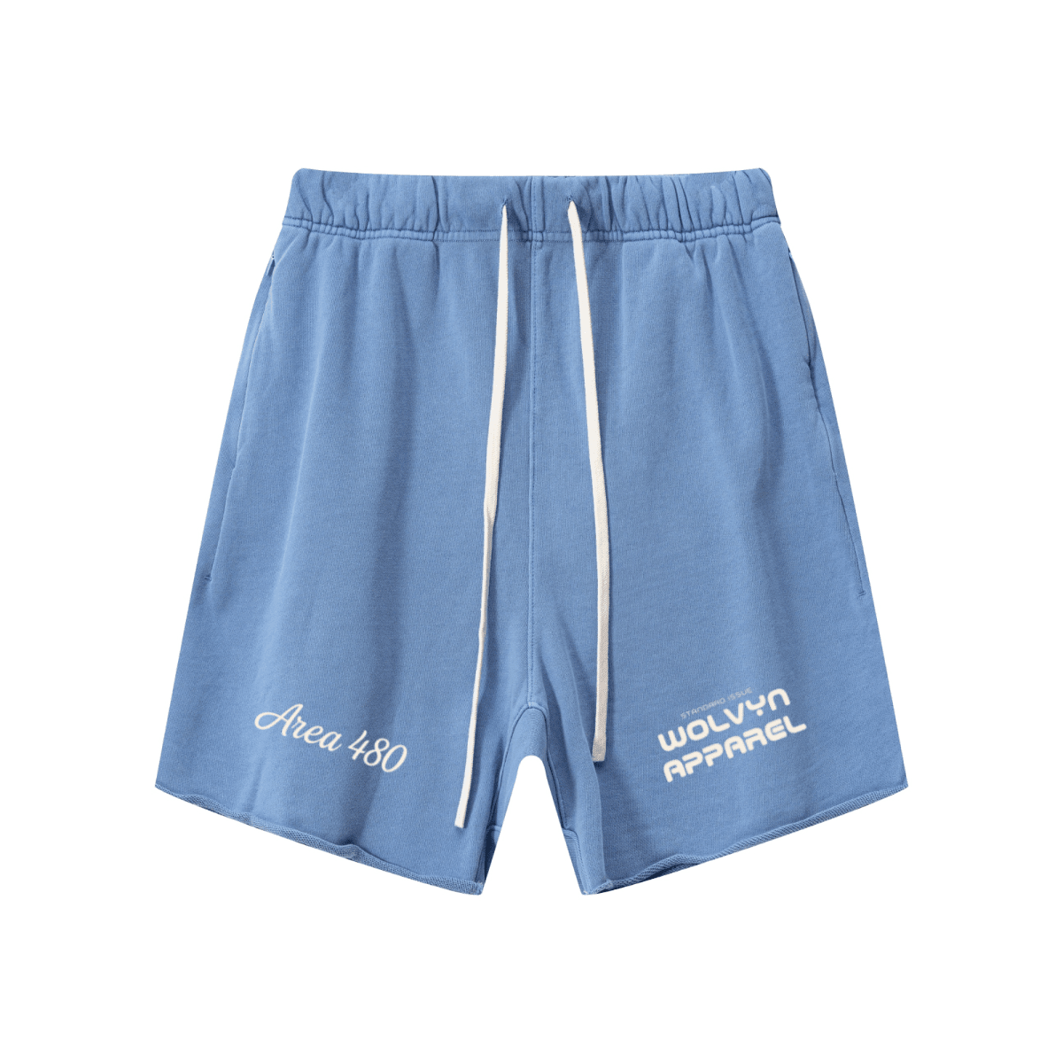 Wolvyn Apparel "Manifesto" 410GSM Unisex Distressed Vintage - Wash Raw - Hem Shorts - Wolvyn Apparel
