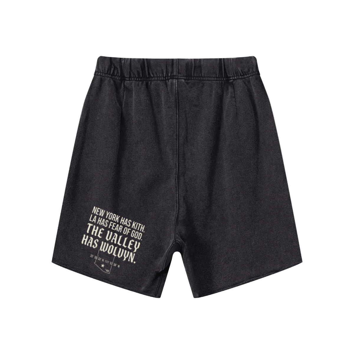 Wolvyn Apparel "Manifesto" 410GSM Unisex Distressed Vintage - Wash Raw - Hem Shorts - Wolvyn Apparel