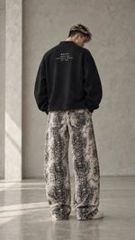 Wolvyn Apparel Men's Snake Print Barrel Leg Pants - Wolvyn Apparel