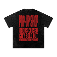 Wolvyn Apparel ‘Pop-Up Shop Closed’ Snow Washed Oversized Cotton T-Shirt - Wolvyn Apparel