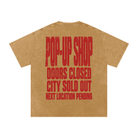 Wolvyn Apparel ‘Pop-Up Shop Closed’ Snow Washed Oversized Cotton T-Shirt - Wolvyn Apparel