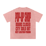 Wolvyn Apparel ‘Pop-Up Shop Closed’ Snow Washed Oversized Cotton T-Shirt - Wolvyn Apparel