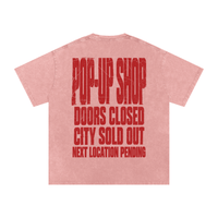 Wolvyn Apparel ‘Pop-Up Shop Closed’ Snow Washed Oversized Cotton T-Shirt - Wolvyn Apparel