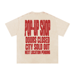 Wolvyn Apparel ‘Pop-Up Shop Closed’ Snow Washed Oversized Cotton T-Shirt - Wolvyn Apparel