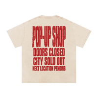 Wolvyn Apparel ‘Pop-Up Shop Closed’ Snow Washed Oversized Cotton T-Shirt - Wolvyn Apparel