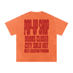 Wolvyn Apparel ‘Pop-Up Shop Closed’ Snow Washed Oversized Cotton T-Shirt - Wolvyn Apparel