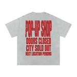 Wolvyn Apparel ‘Pop-Up Shop Closed’ Snow Washed Oversized Cotton T-Shirt - Wolvyn Apparel