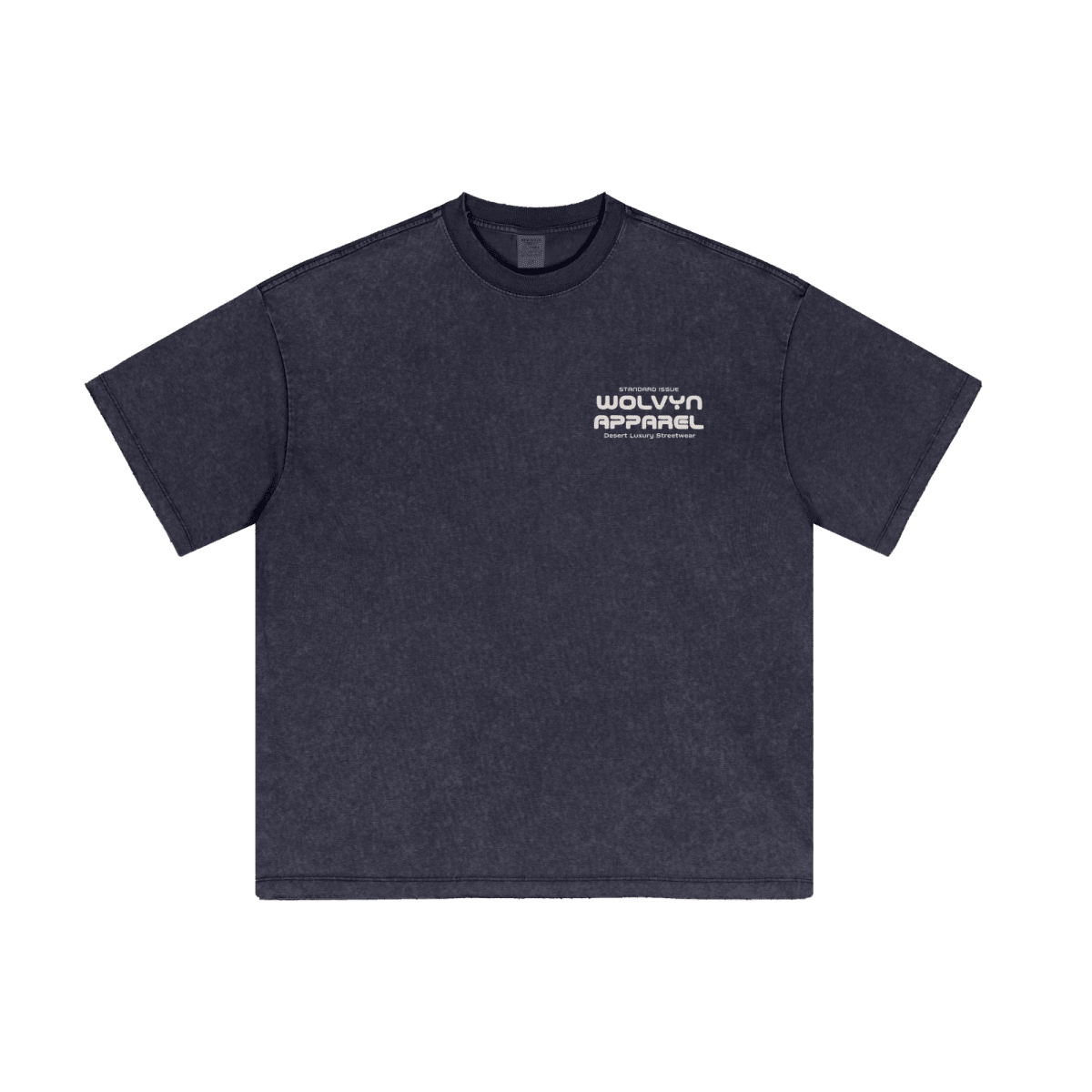 Vintage wash oversized black t-shirt with front logo graphic, high street streetwear style