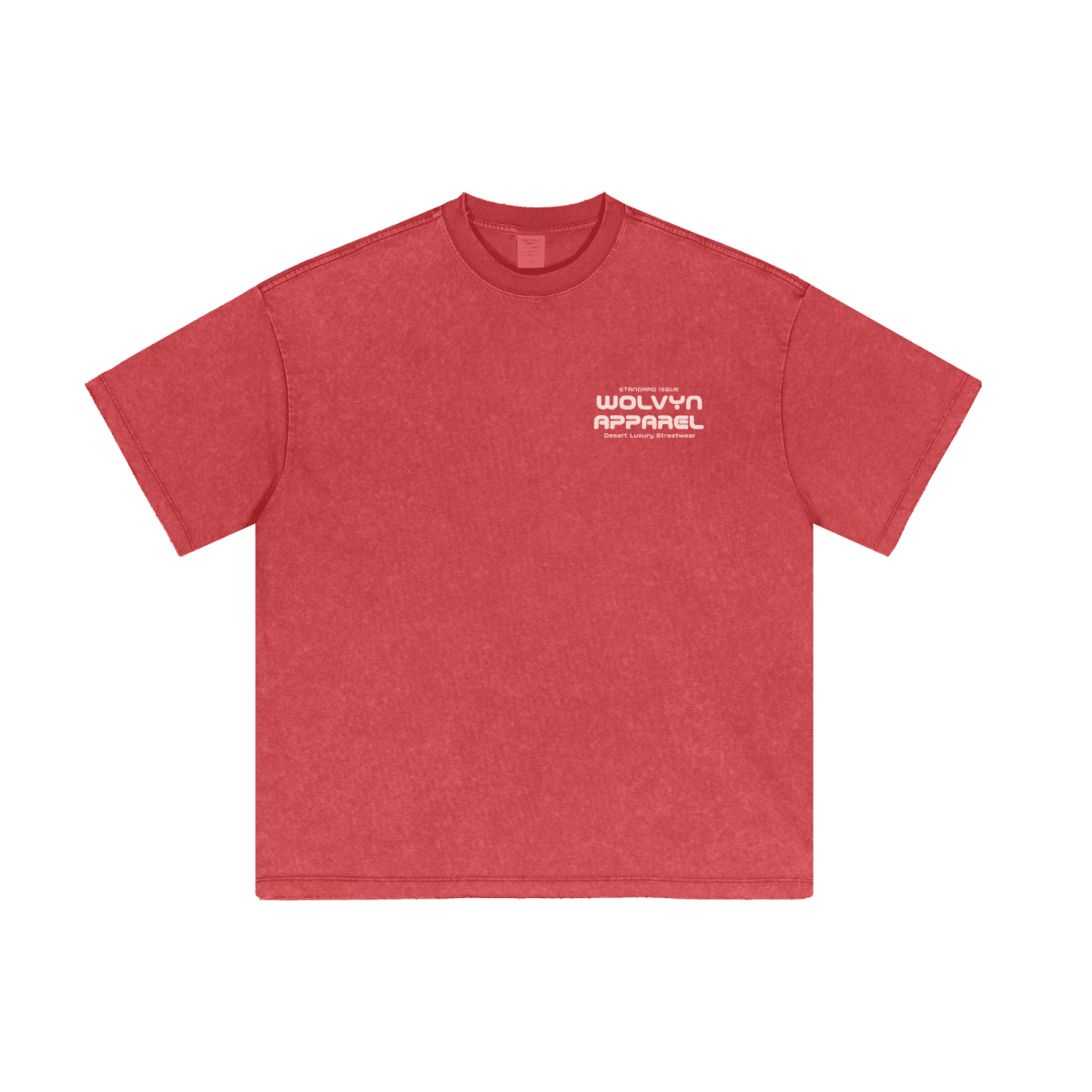 Vintage wash red loose t-shirt with high street style and bold white front text print