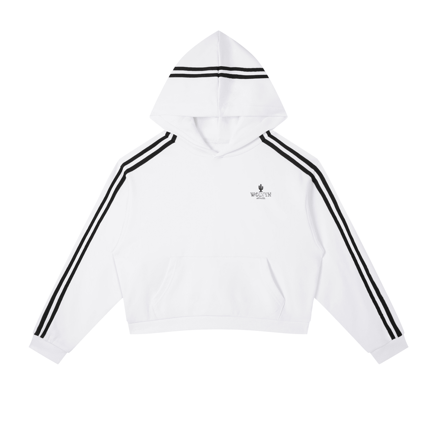 Wolvyn Apparel "Saguaro" Contrast Side Stripe Cropped Hoodie - Wolvyn Apparel
