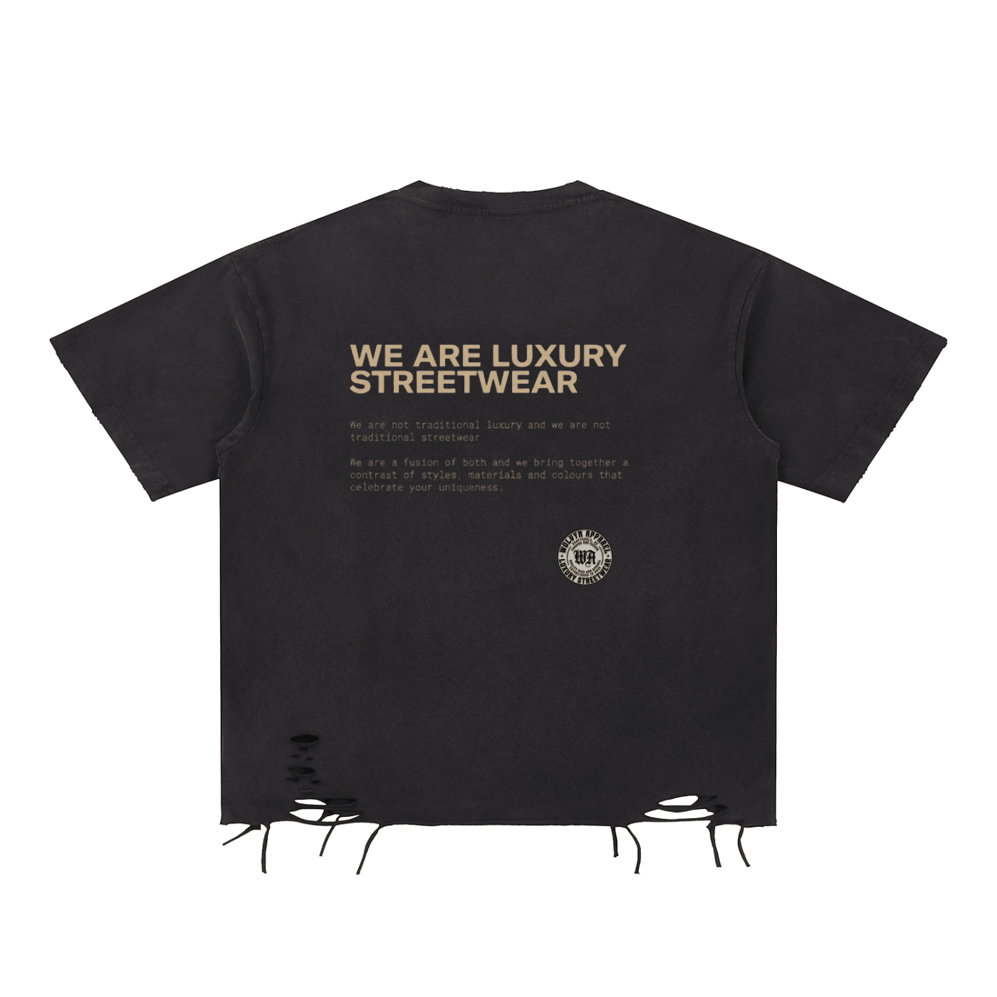 Wolvyn Apparel "Snottsdale"Snow Washed Raw - Hem T-Shirt - Wolvyn Apparel